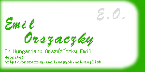 emil orszaczky business card